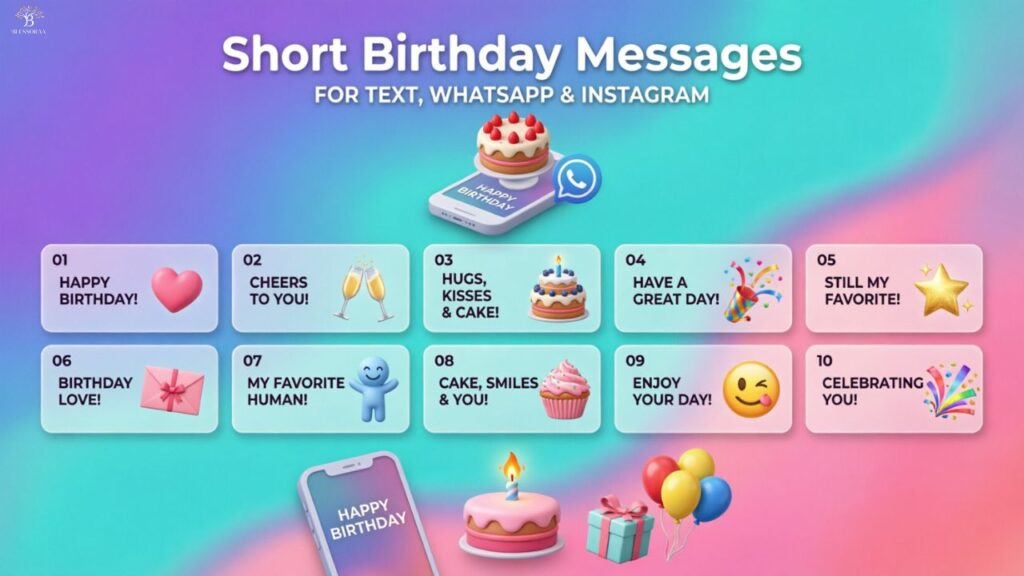 Short Birthday Messages for Text, WhatsApp & Instagram